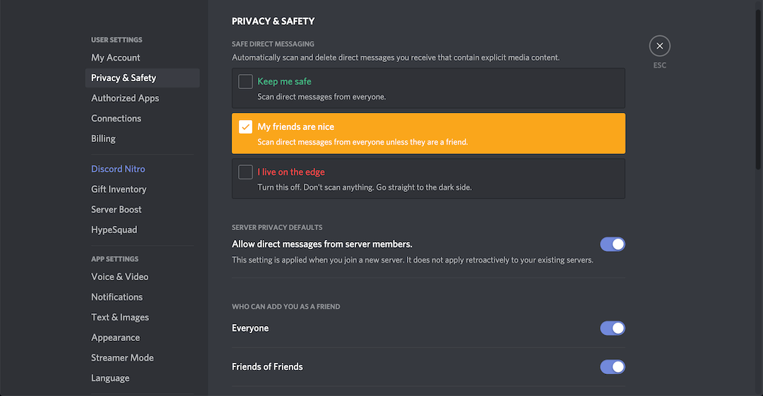 scan messages discord